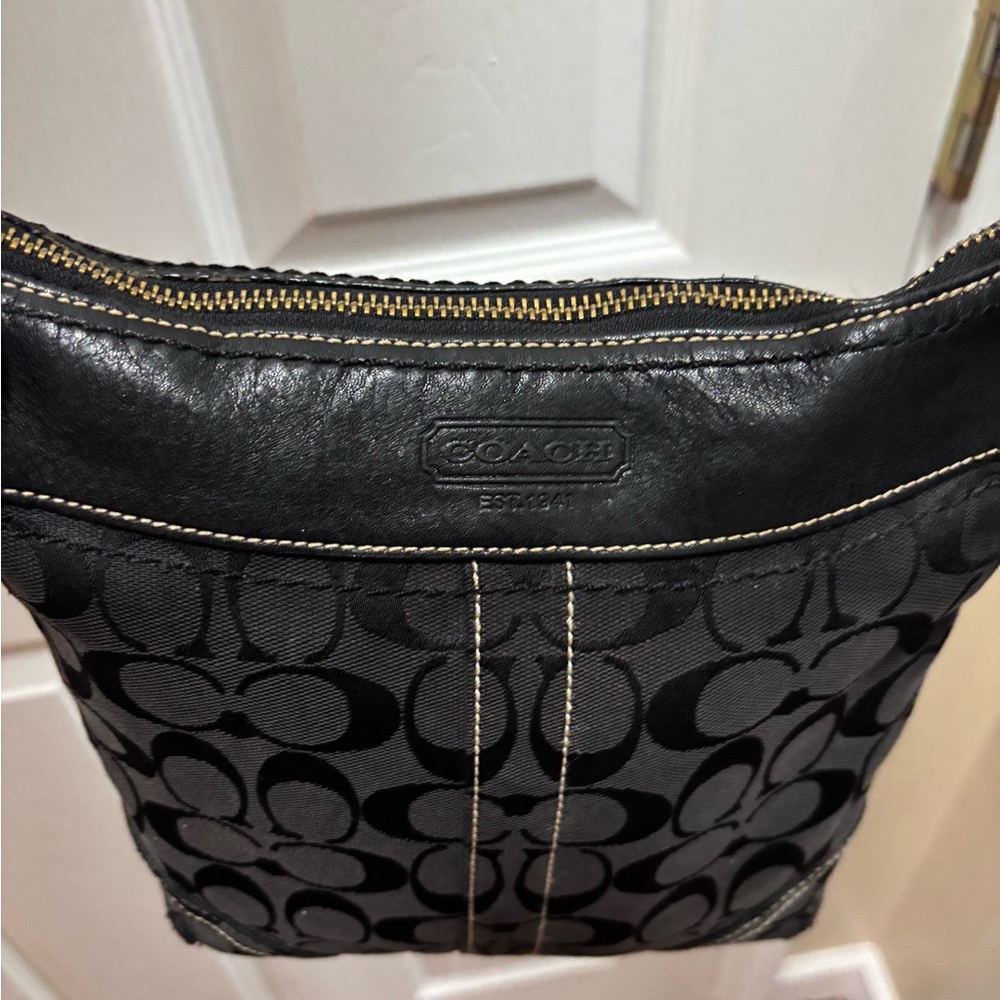 Coach VINTAGE Y2K E065-10402 Swingpack Crossbody Black Jacquard/Leather Trim GUC - Picture 15 of 15